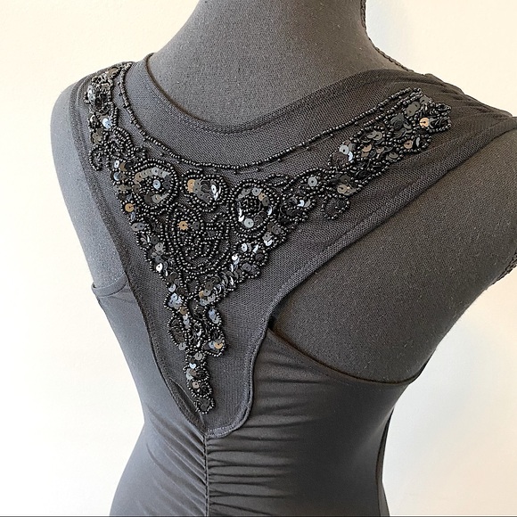 Black dress with embroidered sequin back detail - Picture 4 of 9